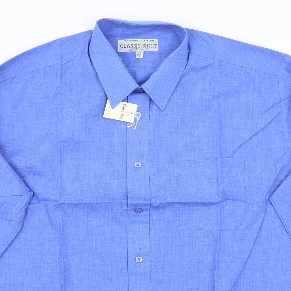 Classics Mens Blue    Button-Up Size 17