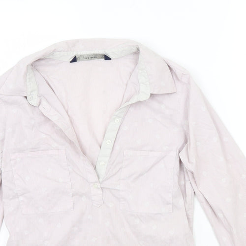 Zara Girls White Striped  Basic Blouse Size M