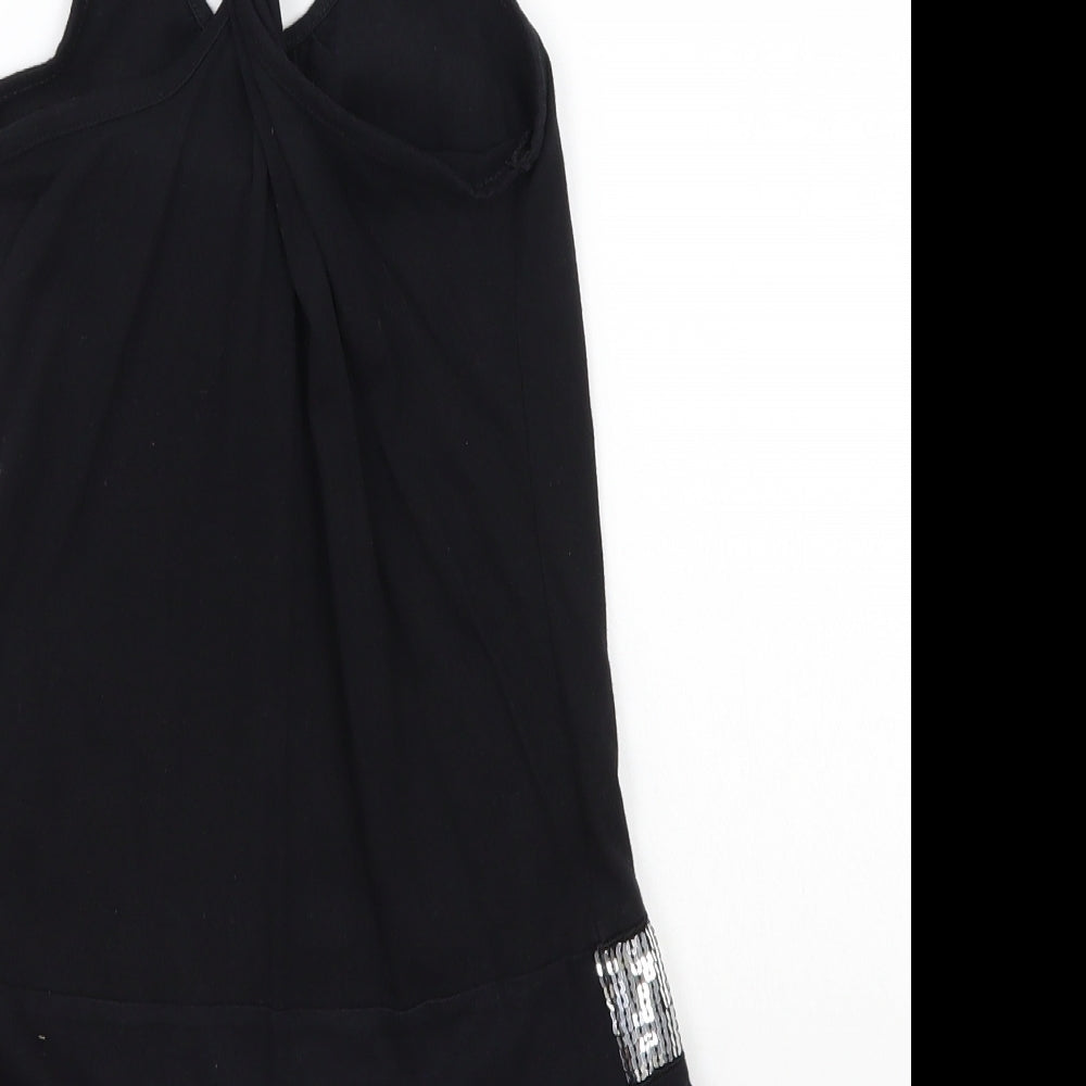 Hannah Montana Girls Black   Basic T-Shirt Size 8-9 Years