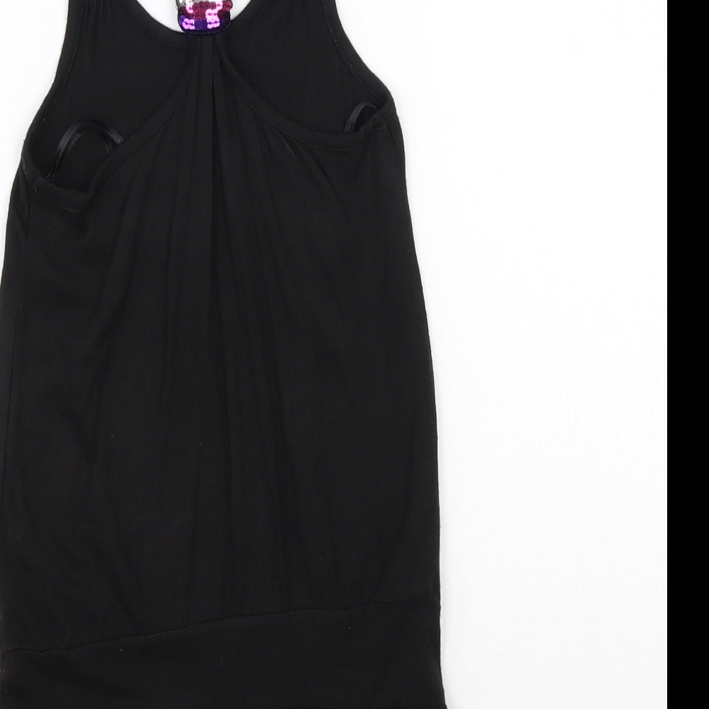 George Girls Black   Basic T-Shirt Size 4-5 Years