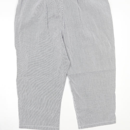 BM Womens White Striped  Trousers  Size 18 L20 in