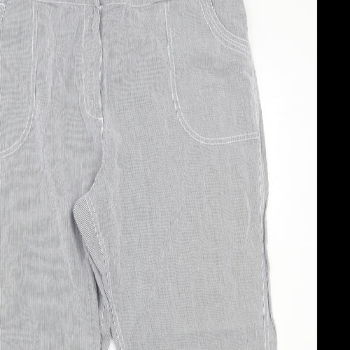 BM Womens White Striped  Trousers  Size 18 L20 in