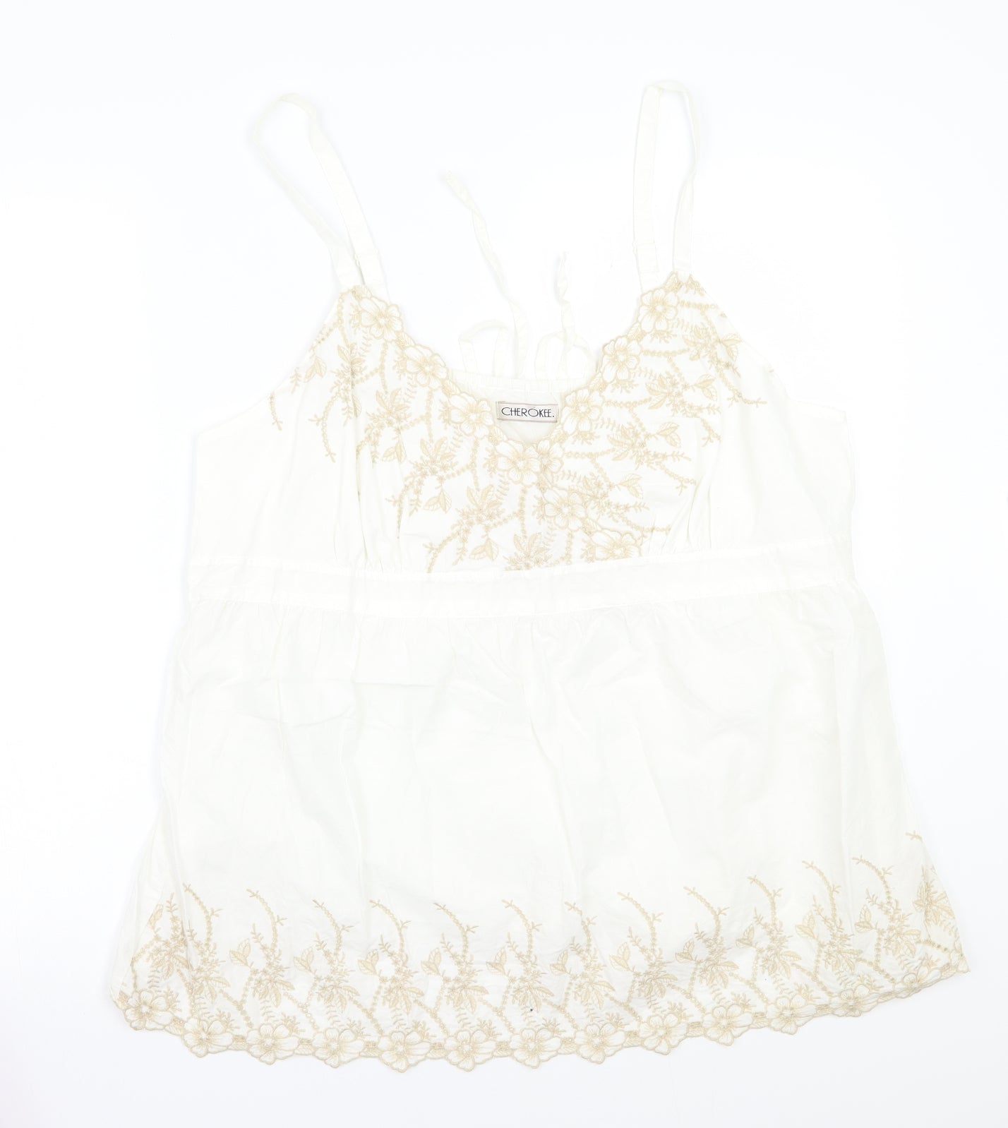 Cherokee Womens White   Basic Tank Size 20