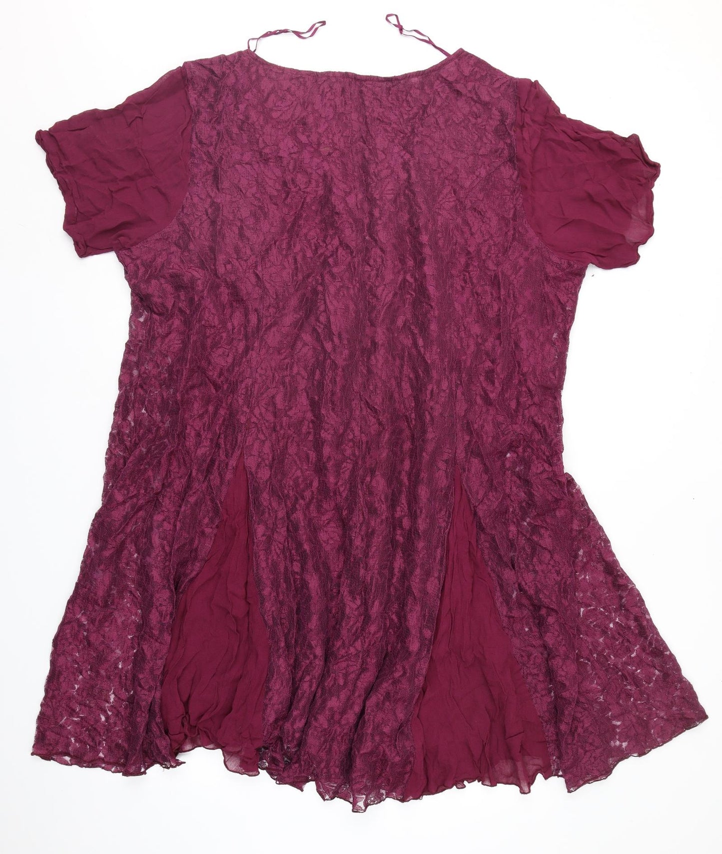 Crealine Womens Red Geometric Lace Fit & Flare  Size 28