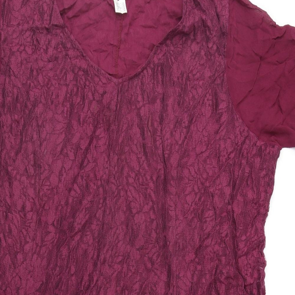 Crealine Womens Red Geometric Lace Fit & Flare  Size 28