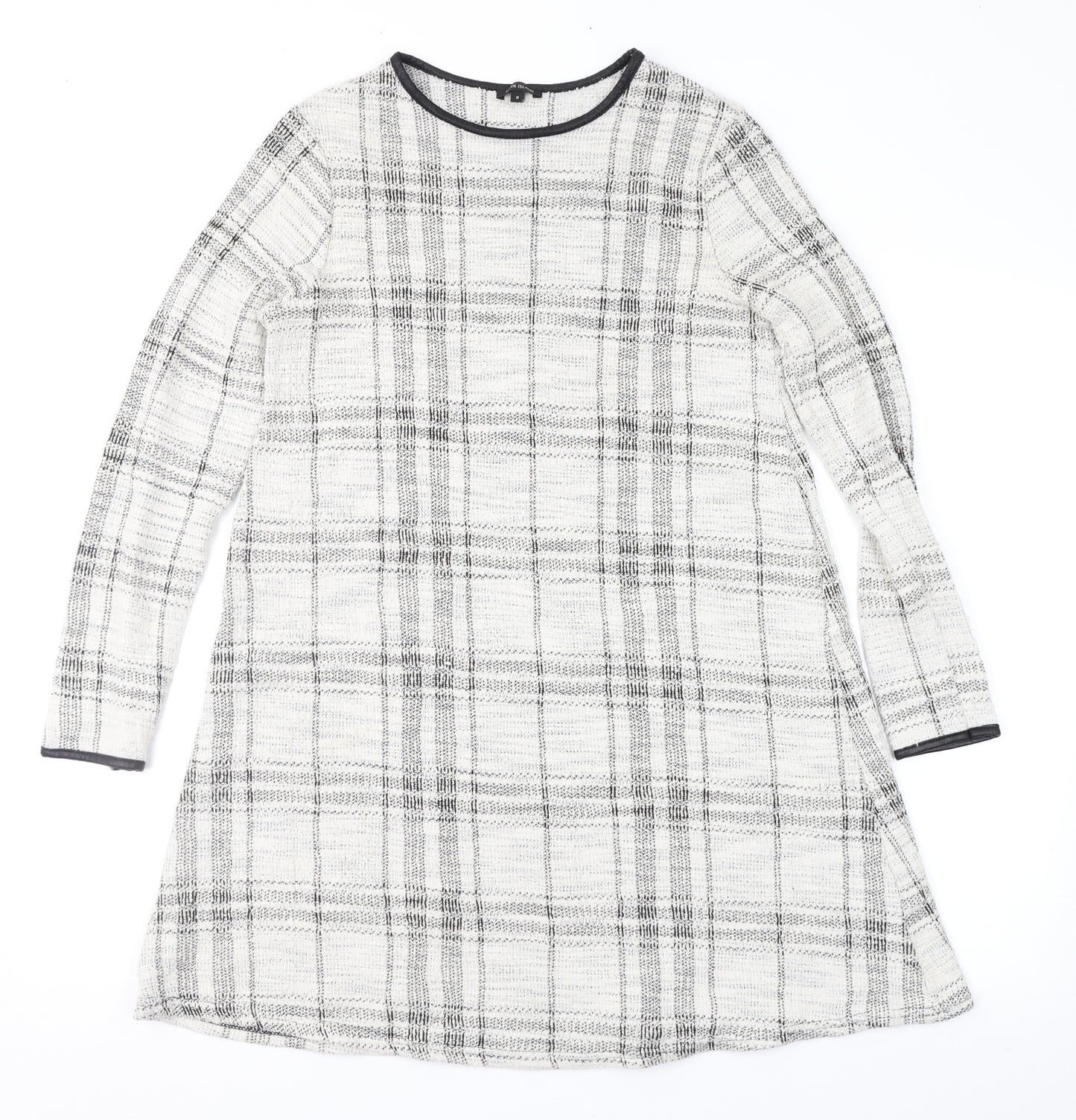 River Island Womens Grey Check  A-Line  Size 8