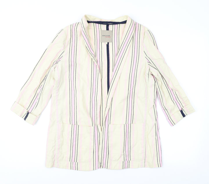 River Island Womens Beige Striped Jacket Size 6