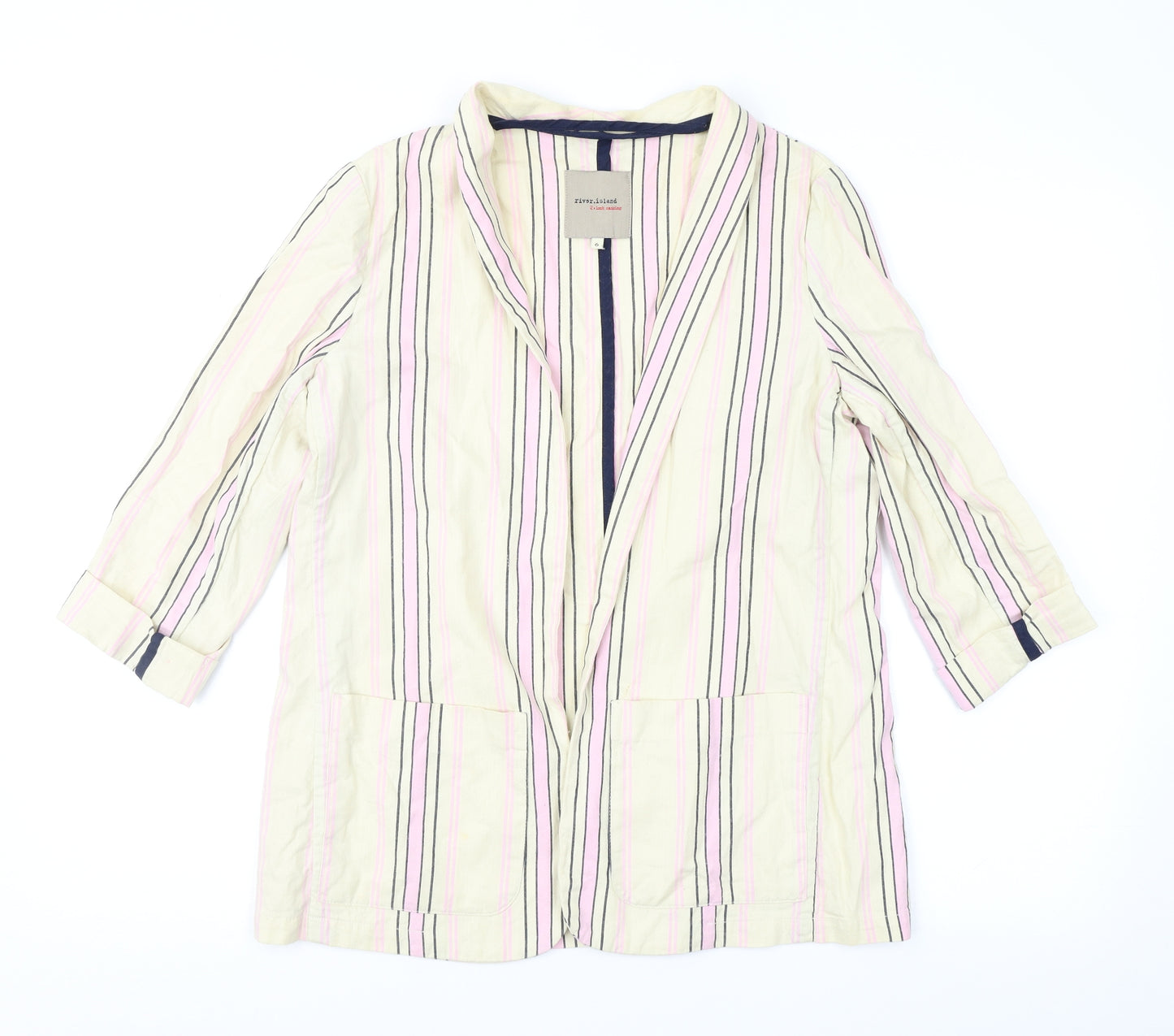 River Island Womens Beige Striped  Jacket  Size 6