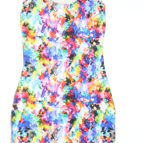 Love Label Womens Multicoloured Geometric  Sheath  Size 8