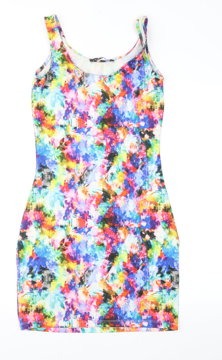 Love Label Womens Multicoloured Geometric Sheath Size 8