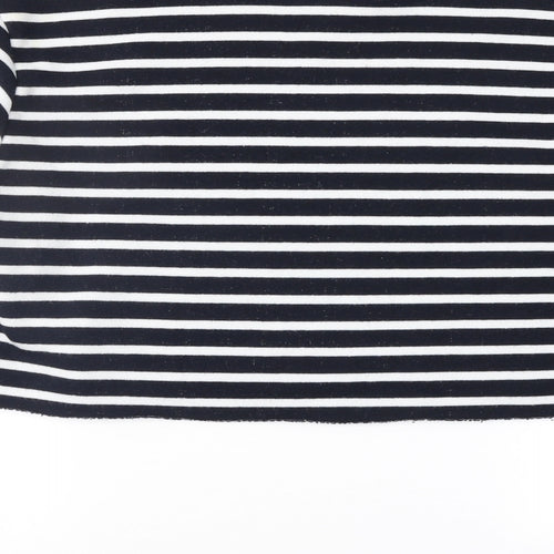 Topshop Womens Black Striped  Pullover Sweatshirt Size 12