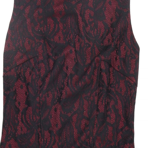 George Womens Red Geometric  Sheath  Size 14