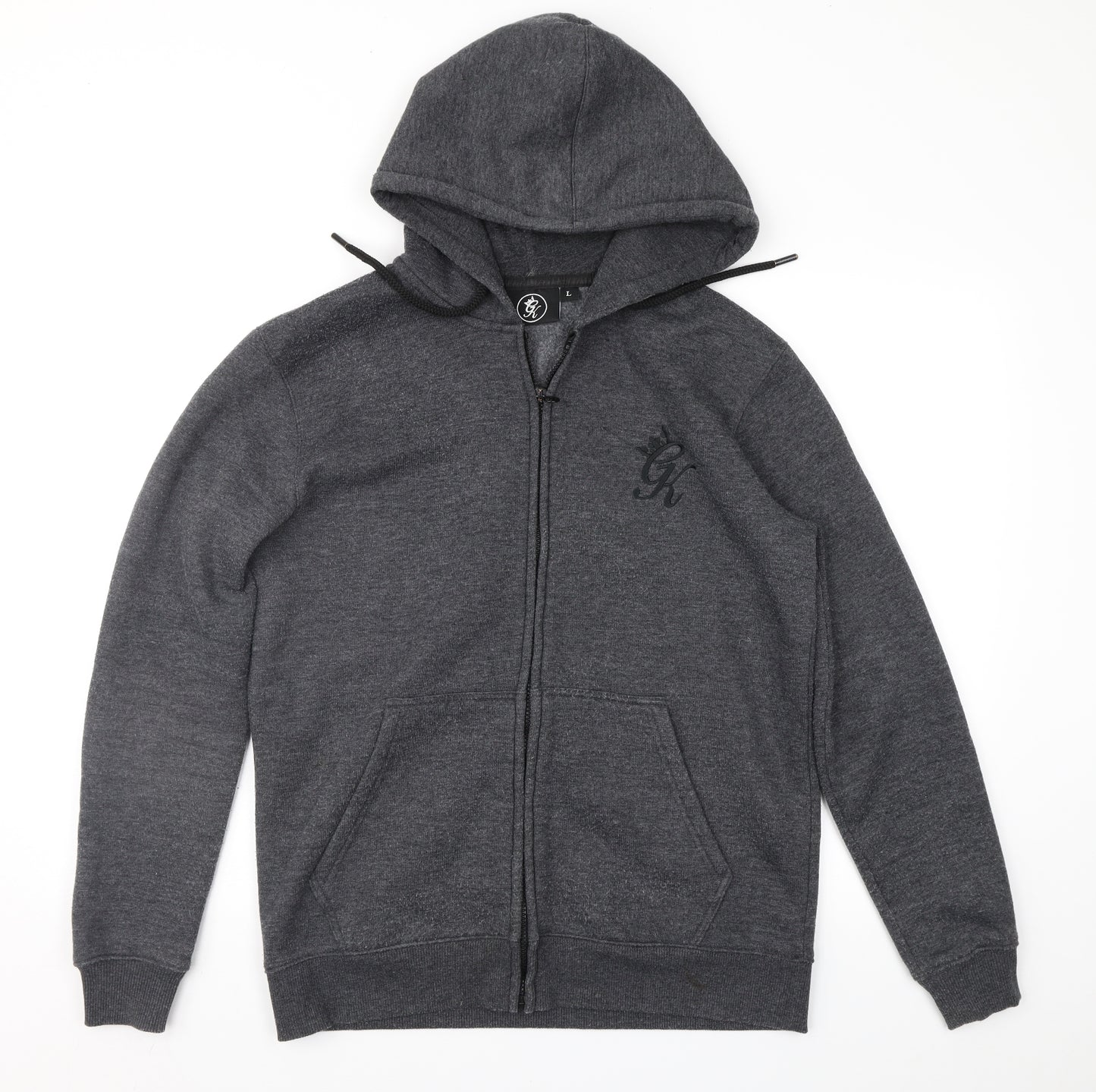 Gym King Mens Grey   Full Zip Hoodie Size L