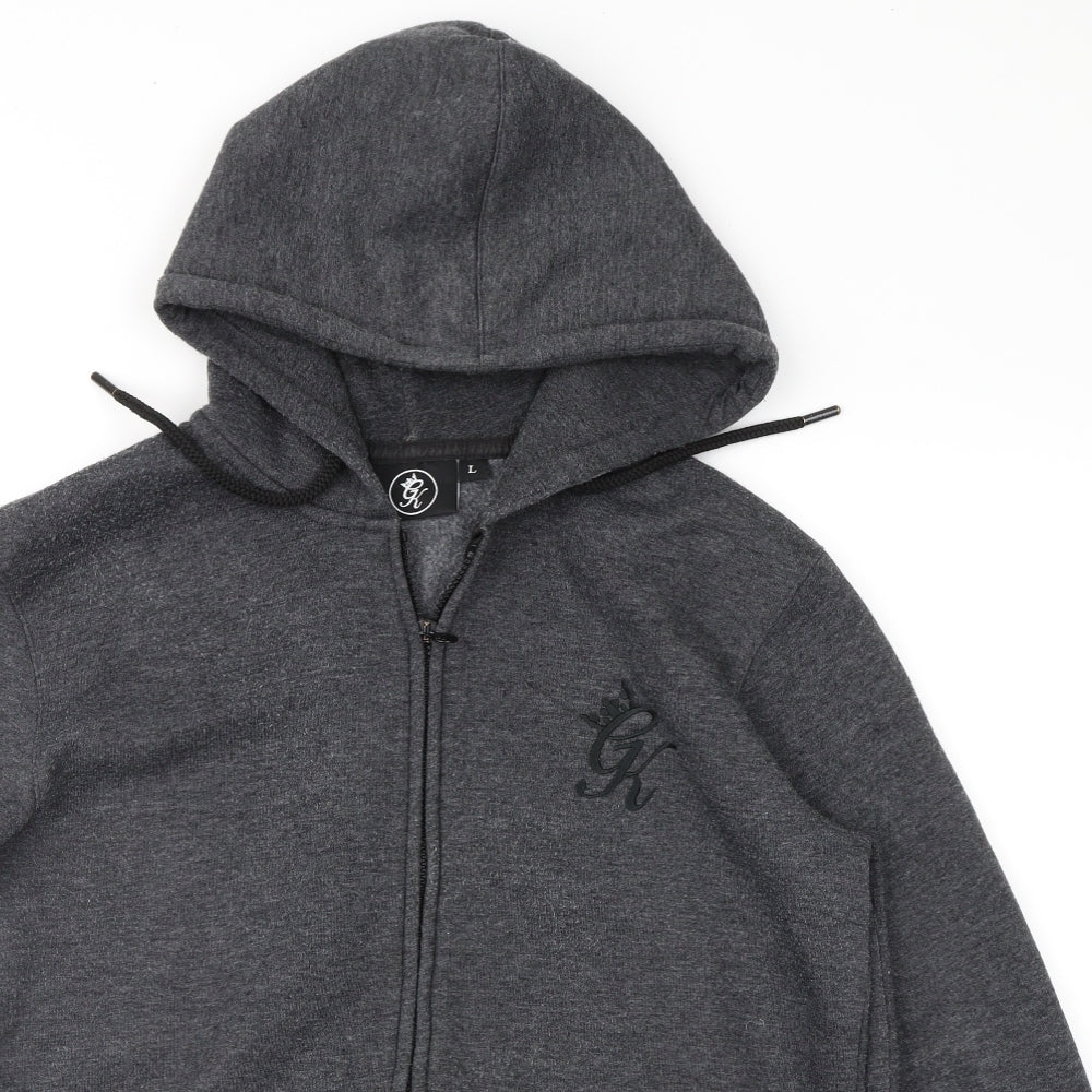 Gym King Mens Grey   Full Zip Hoodie Size L