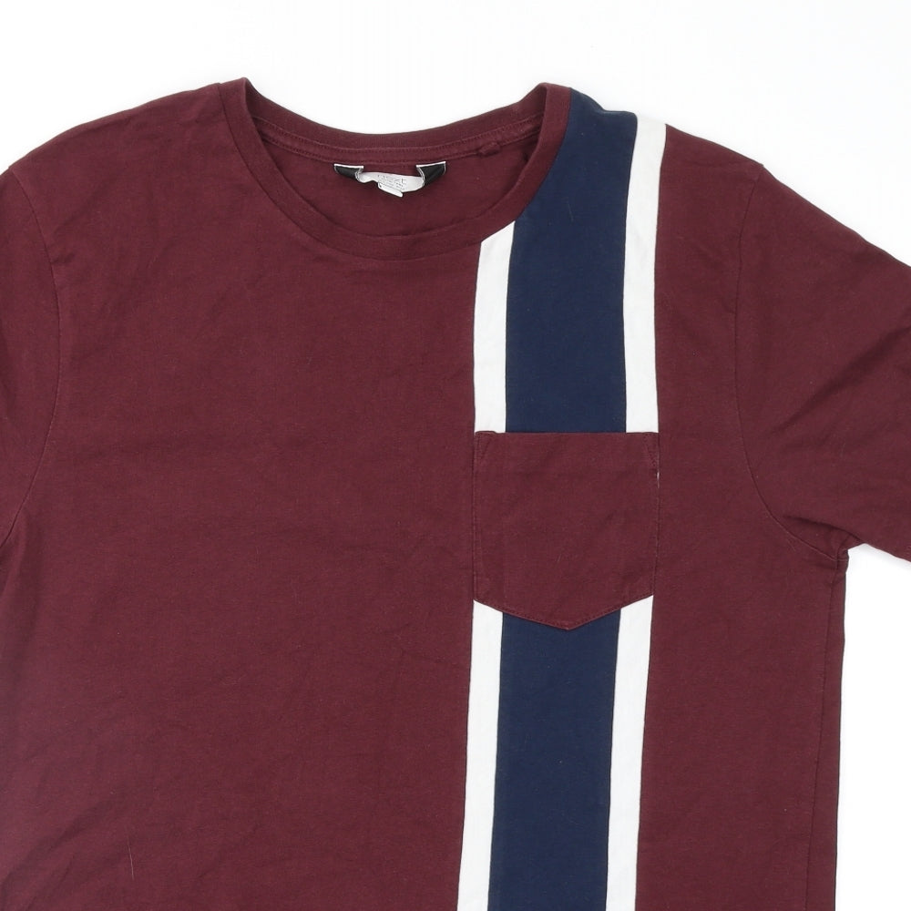 NEXT Mens Purple Colourblock   T-Shirt Size M