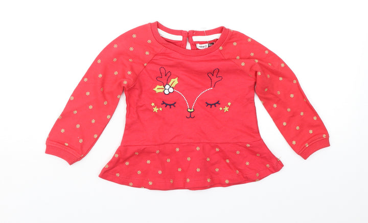 Pep&Co Girls Red Geometric Fit & Flare Size 6-9 Months - Xmas