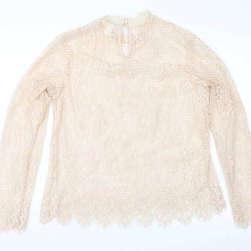 H&M Womens Pink  Lace Basic Blouse Size L