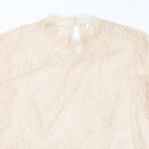 H&M Womens Pink  Lace Basic Blouse Size L