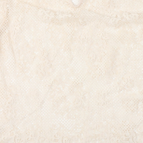 H&M Womens Pink  Lace Basic Blouse Size L