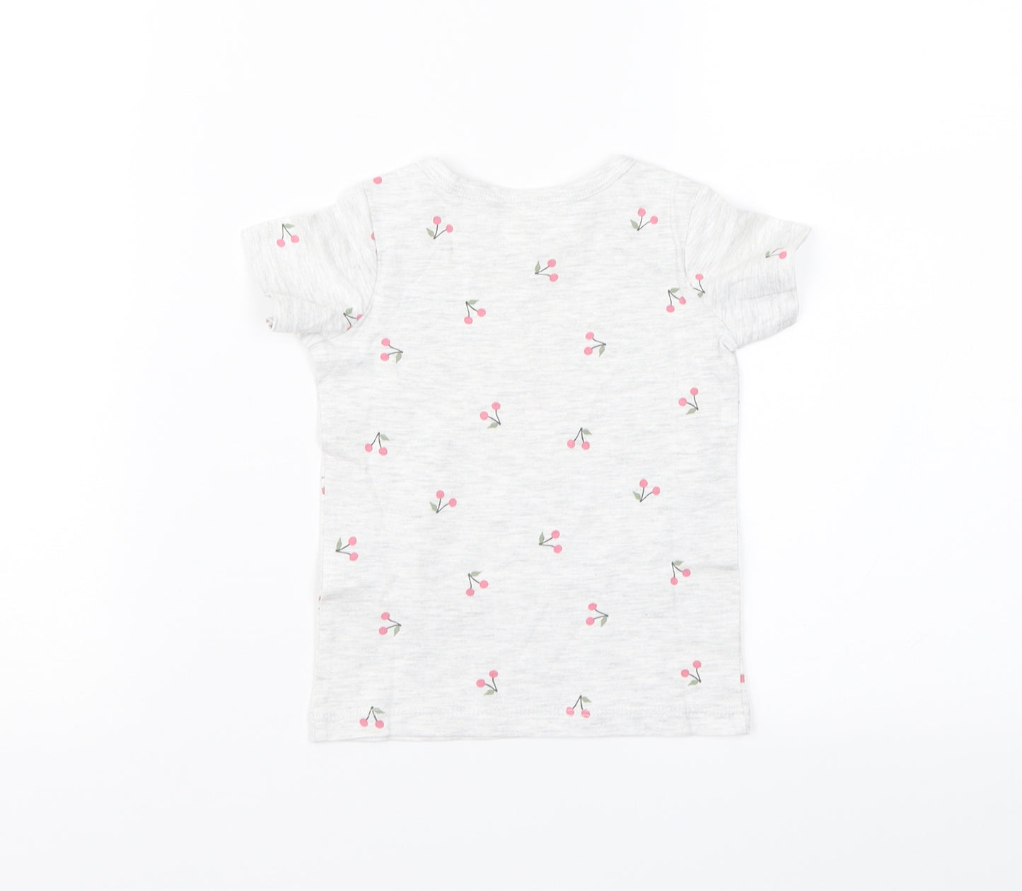 H&M Girls Grey Floral  Basic T-Shirt Size 3-6 Months