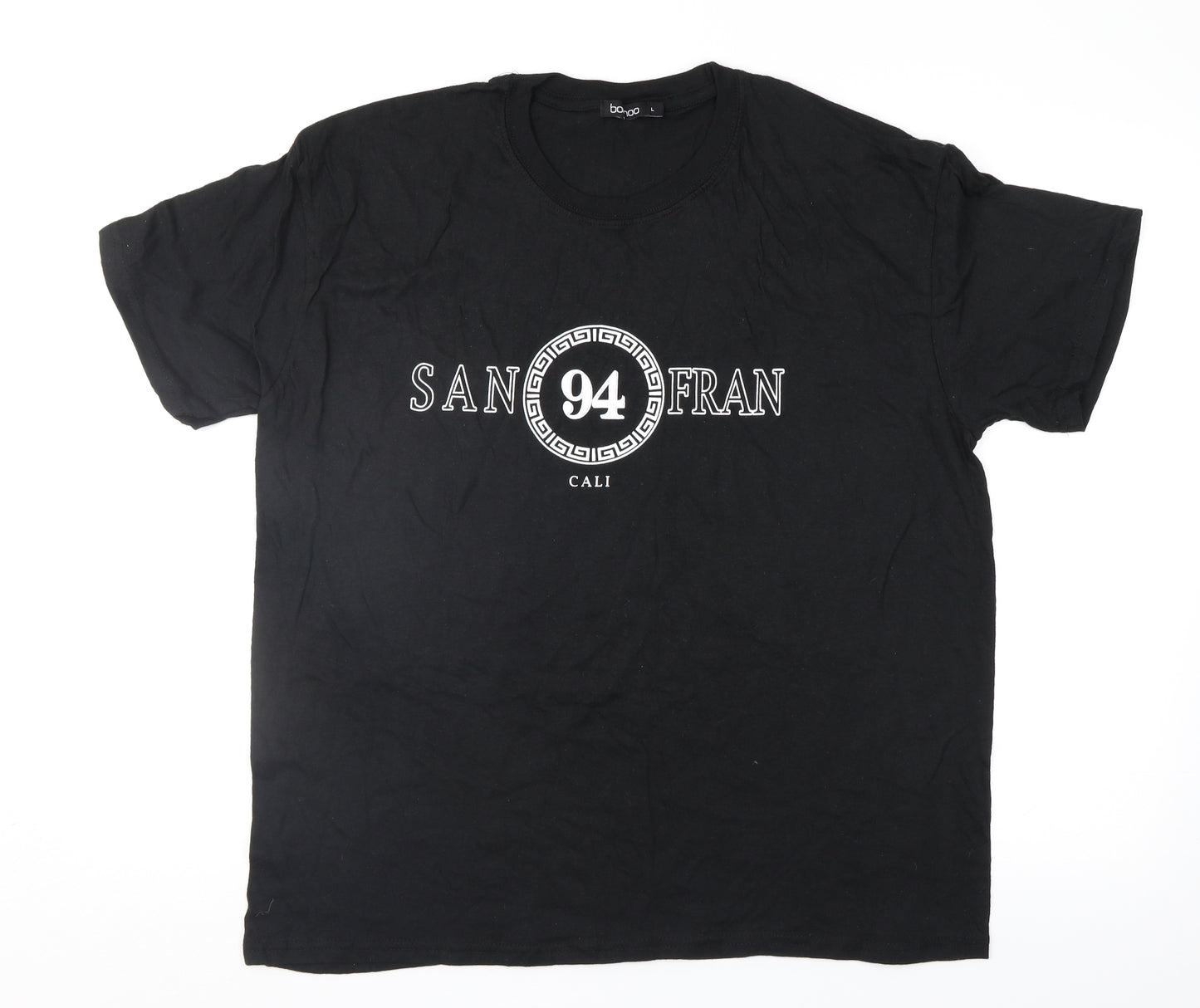 Boohoo Mens Black    T-Shirt Size L