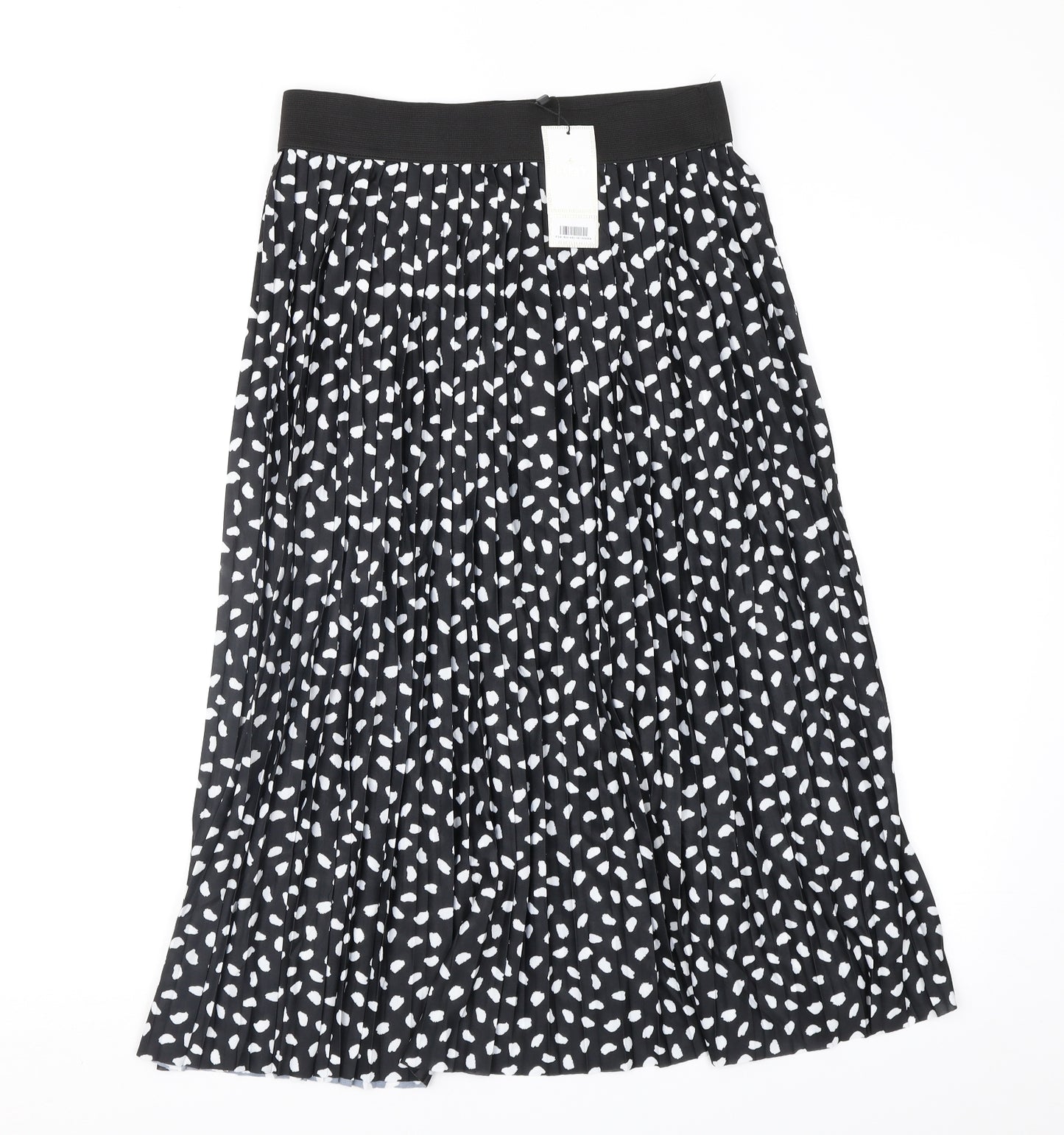 Lipsy Womens Black Polka Dot  Pleated Skirt Size 10