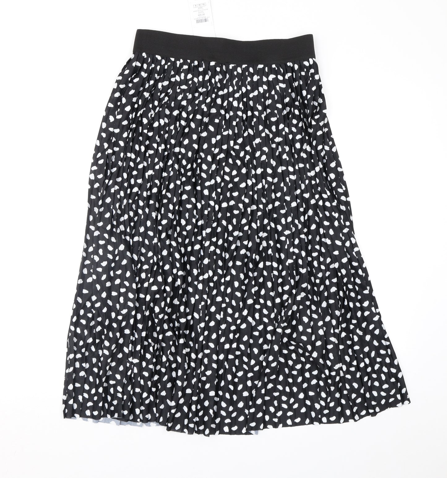 Lipsy Womens Black Polka Dot  Pleated Skirt Size 10