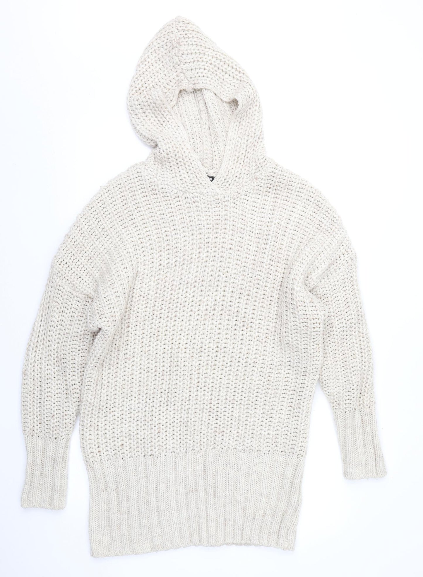 H&M Mens Beige  Knit Pullover Hoodie Size L