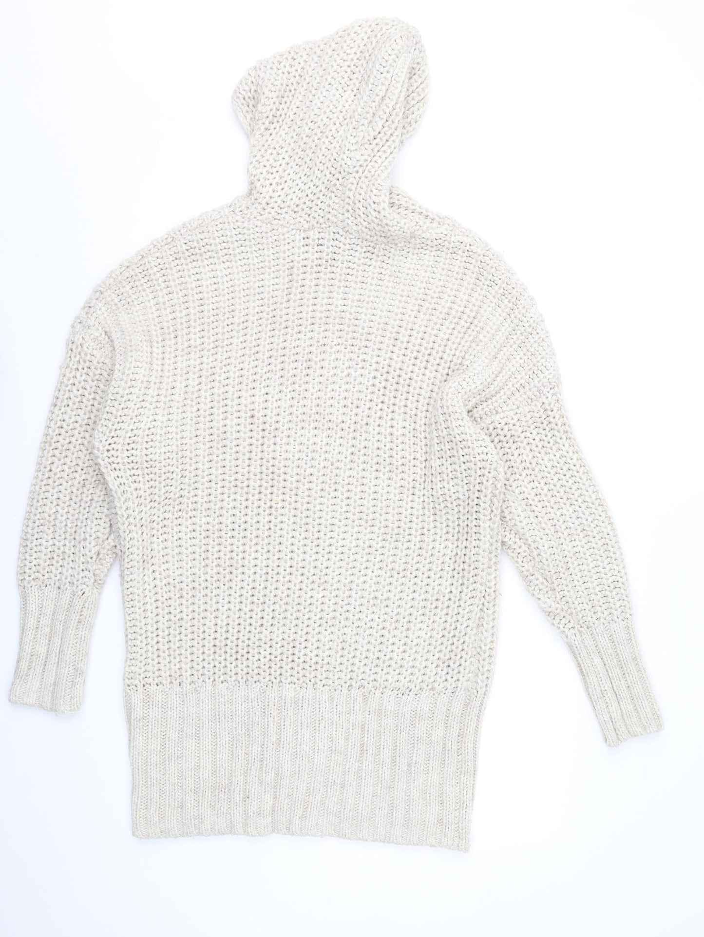 H&M Mens Beige  Knit Pullover Hoodie Size L