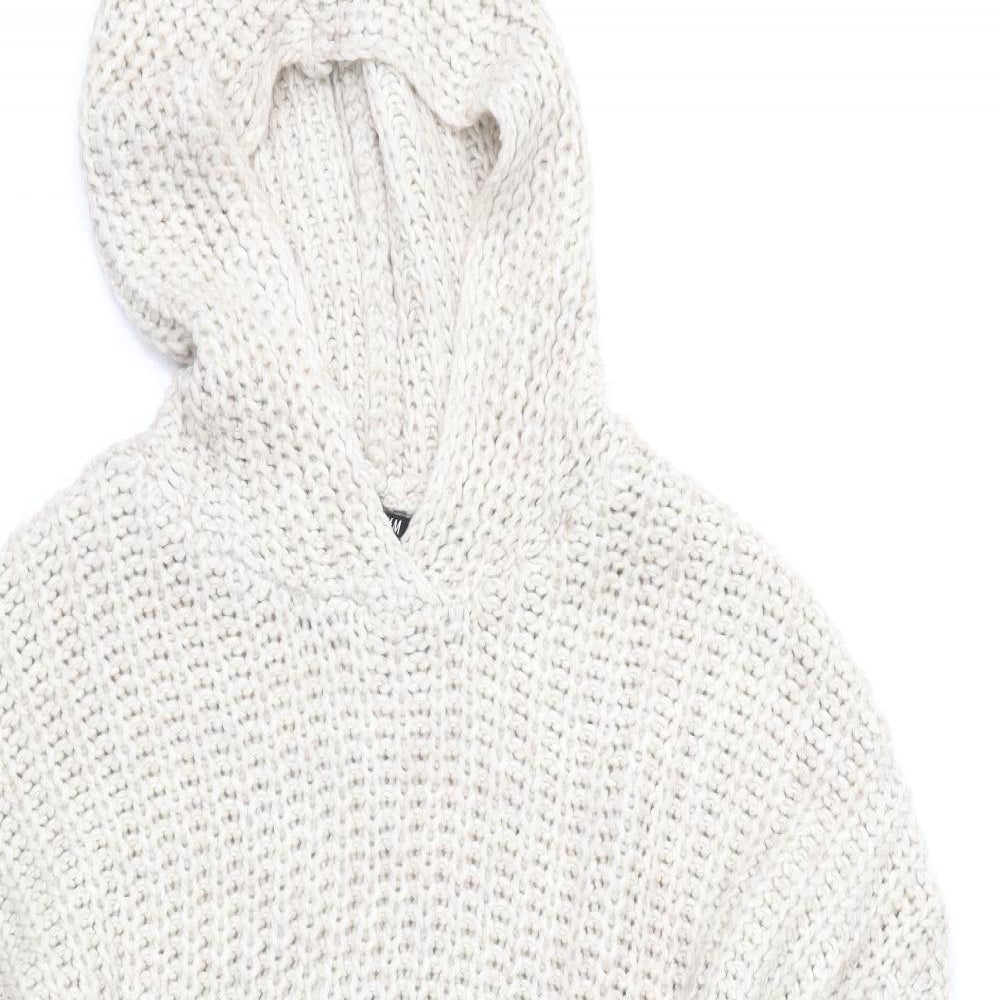 H&M Mens Beige  Knit Pullover Hoodie Size L