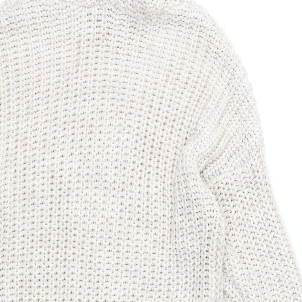 H&M Mens Beige  Knit Pullover Hoodie Size L