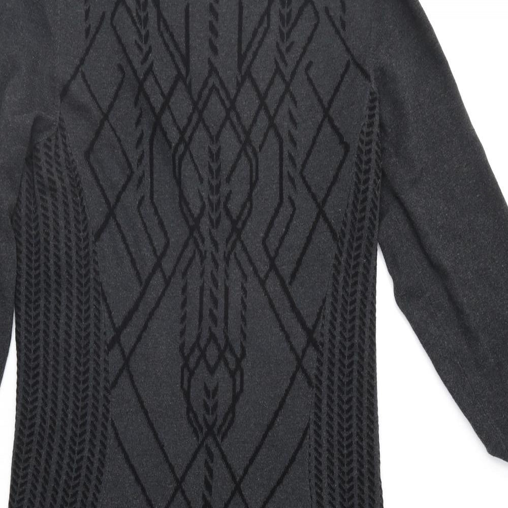 H&M Womens Grey Geometric  Jumper Dress  Size L