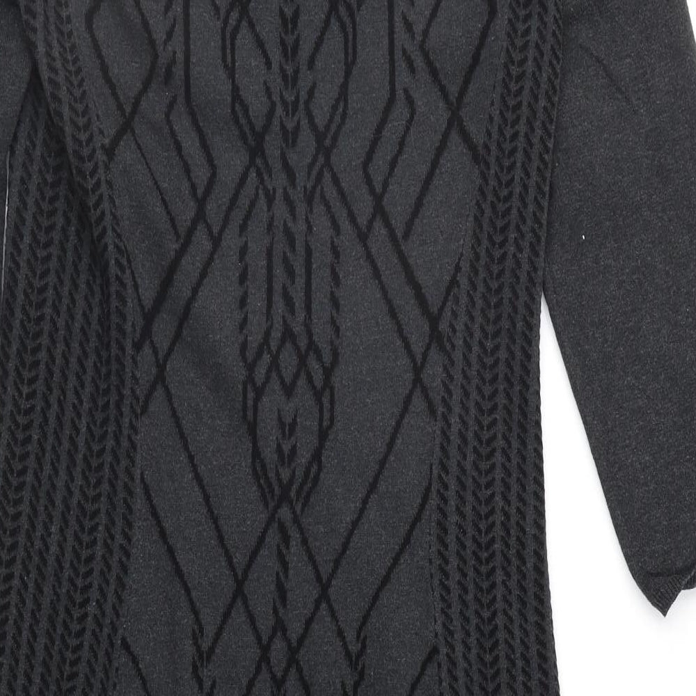 H&M Womens Grey Geometric  Jumper Dress  Size L