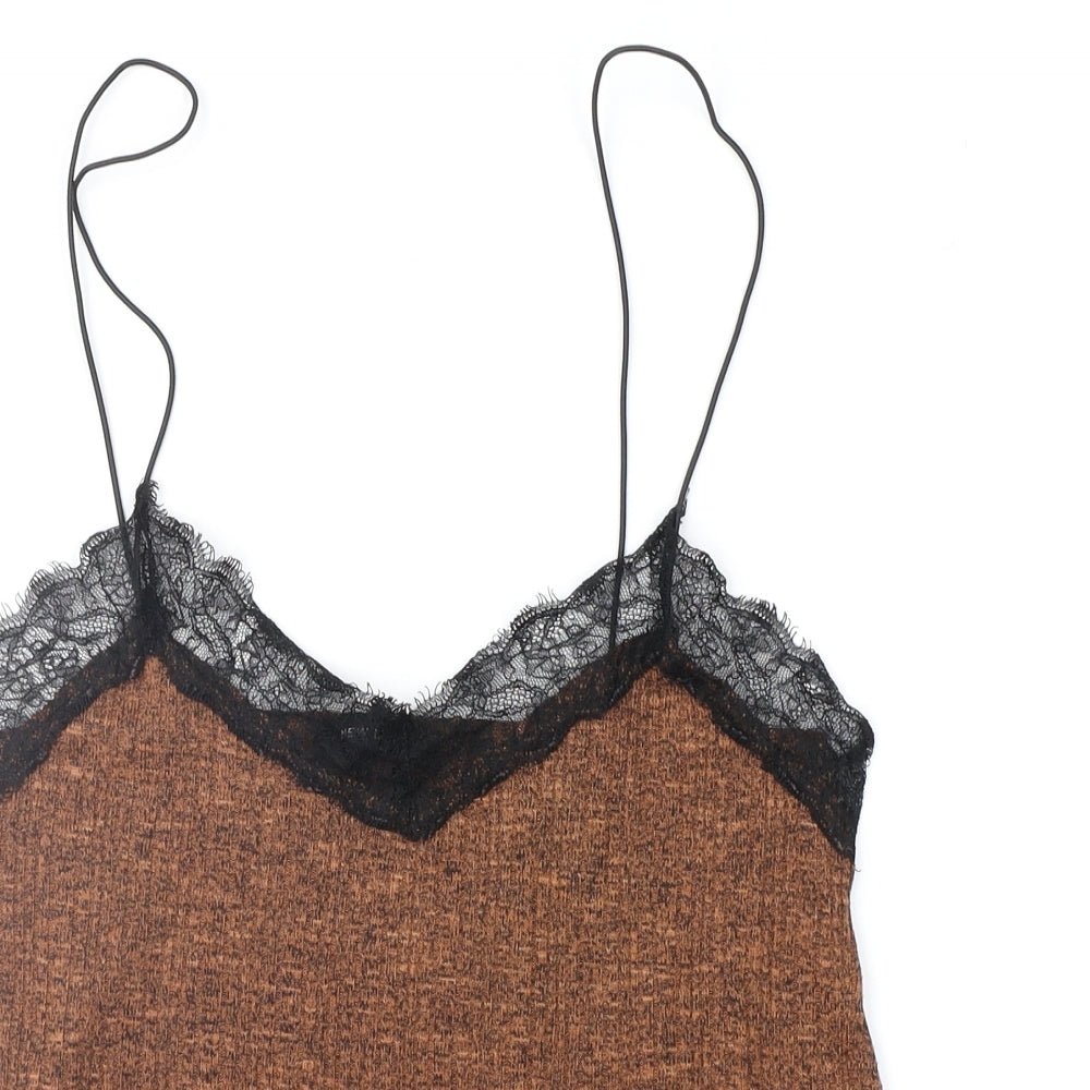 New Look Womens Brown   Camisole Blouse Size 8