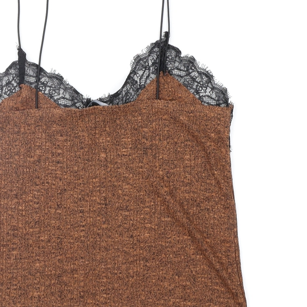 New Look Womens Brown   Camisole Blouse Size 8