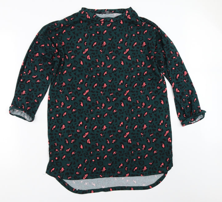 Studio Womens Green Animal Print  Pullover Jumper Size 12