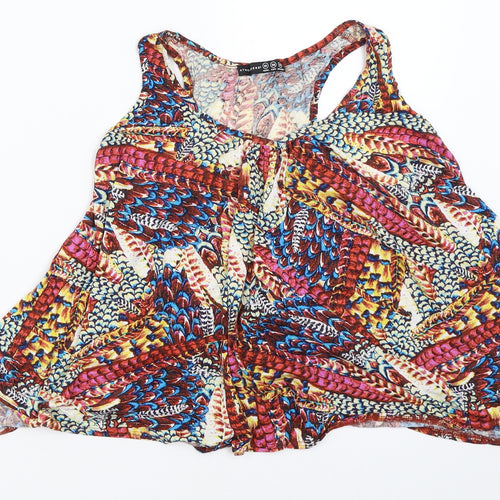 Atmosphere Womens Red Geometric  Basic Blouse Size 10