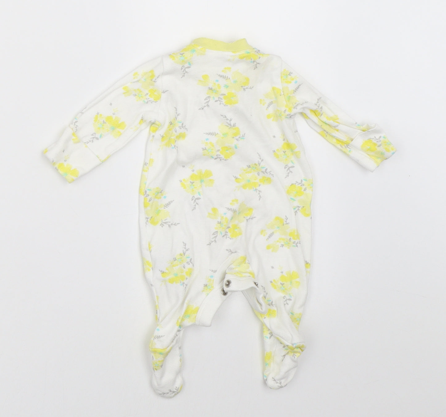 Mothercare Girls White Floral  Babygrow One-Piece Size Newborn