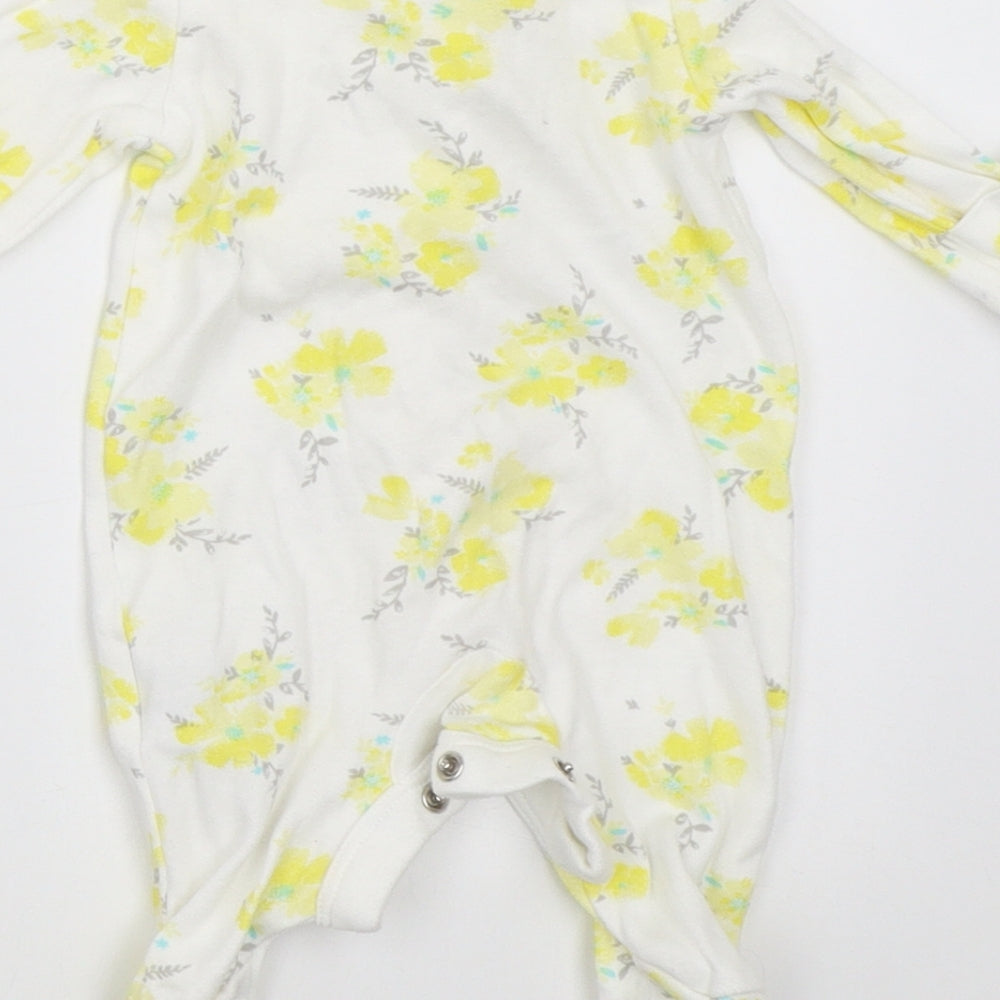 Mothercare Girls White Floral  Babygrow One-Piece Size Newborn