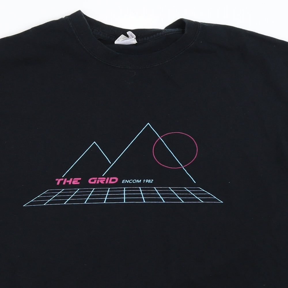 Gildan Mens Black    T-Shirt Size L