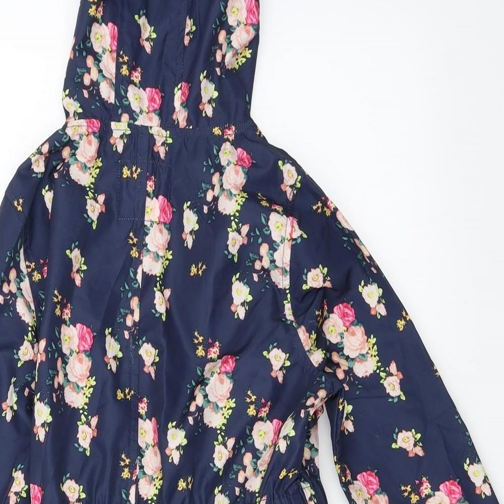 Primark Girls Blue Floral  Rain Coat Coat Size 6-7 Years