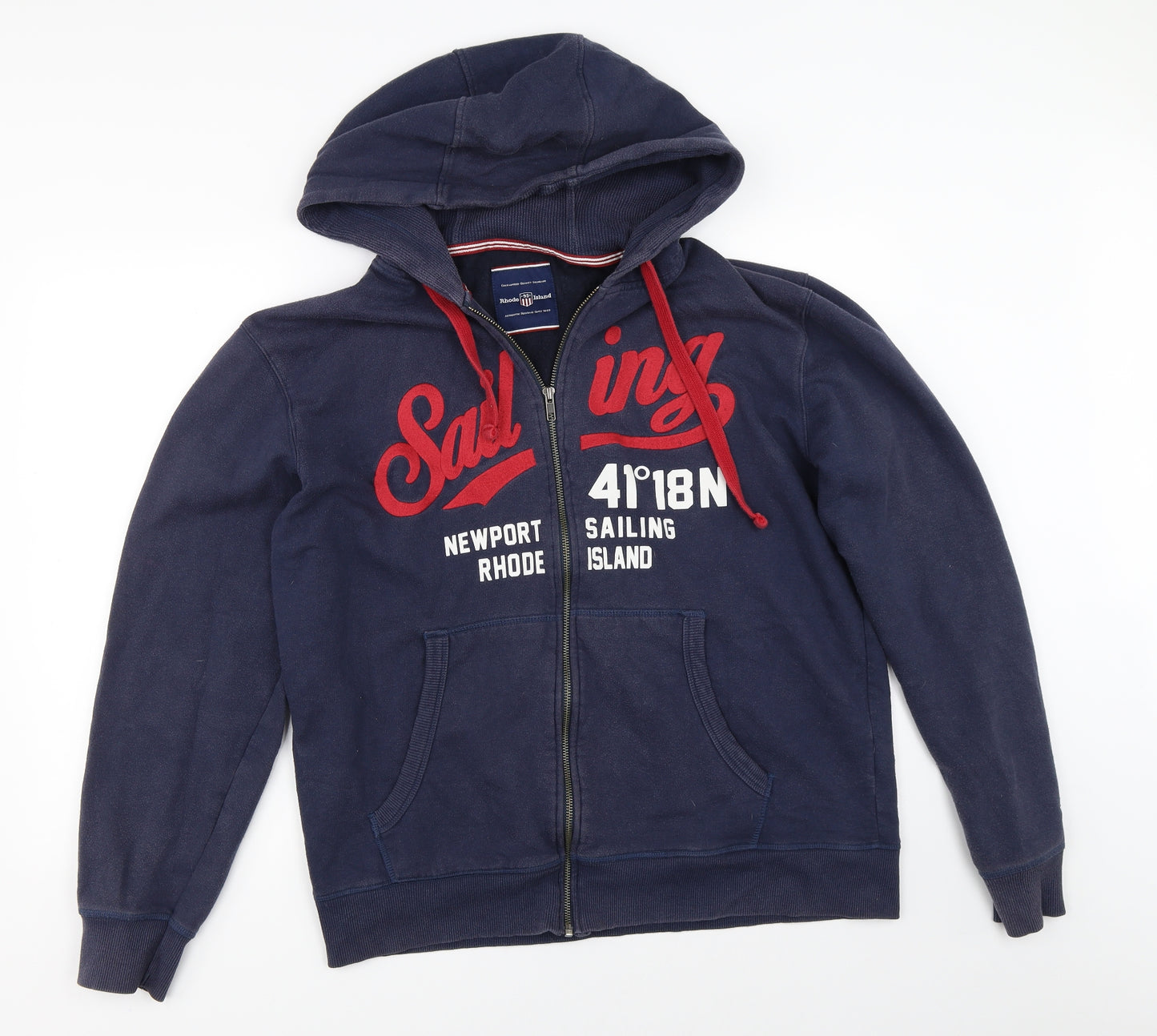 Rhode Island Mens Blue   Full Zip Hoodie Size XL
