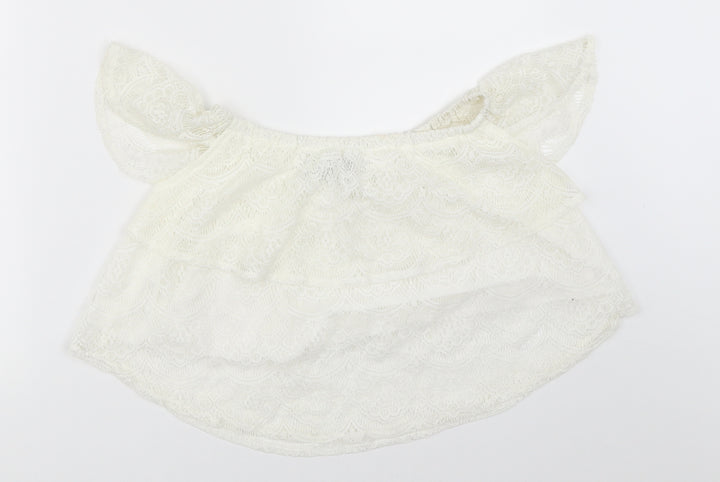 Missguided Womens Ivory Basic Blouse Size 8