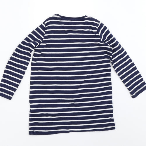 F&F Girls Blue Striped  T-Shirt Dress  Size 2-3 Years  - christmas