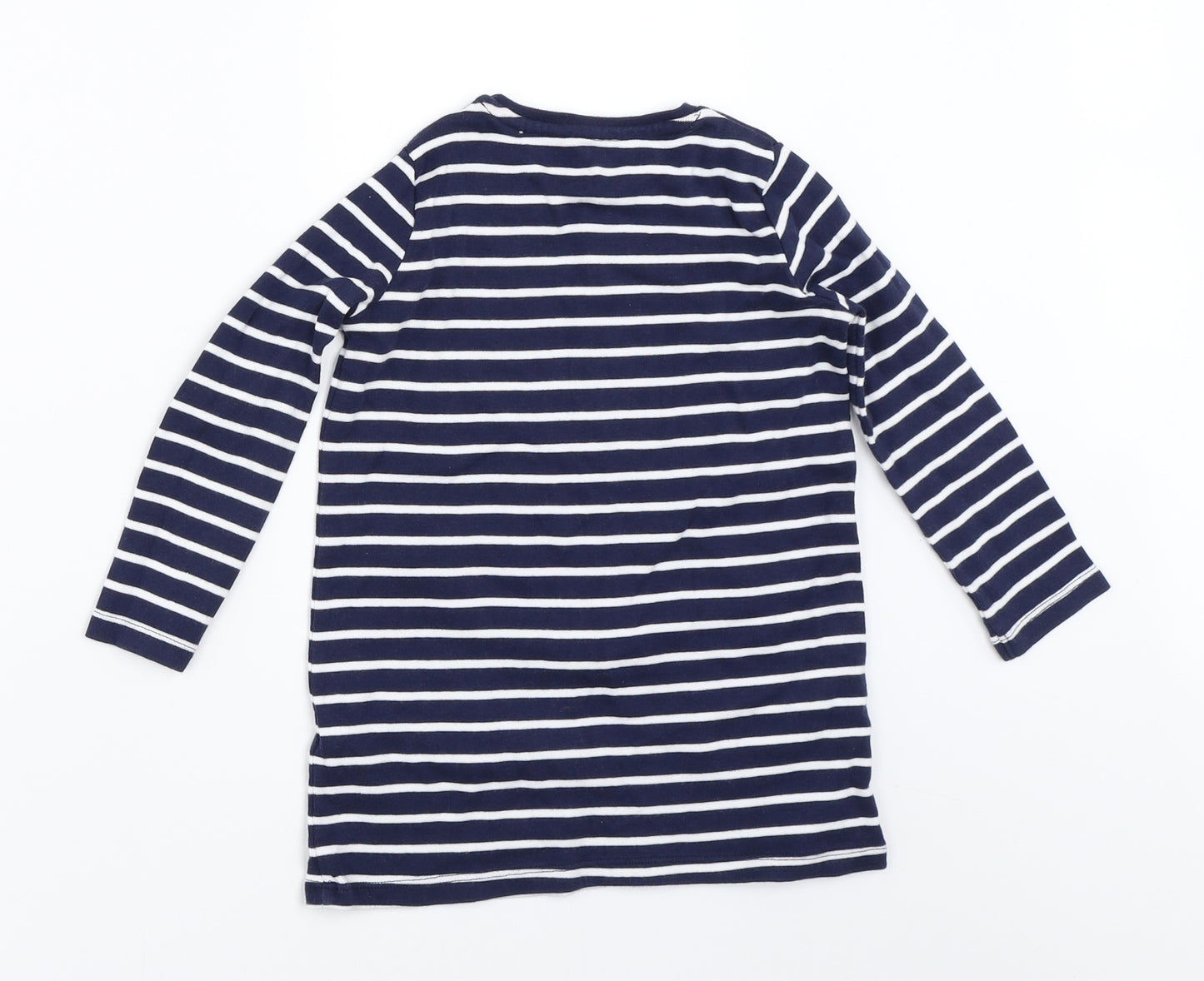 F&F Girls Blue Striped  T-Shirt Dress  Size 2-3 Years  - christmas