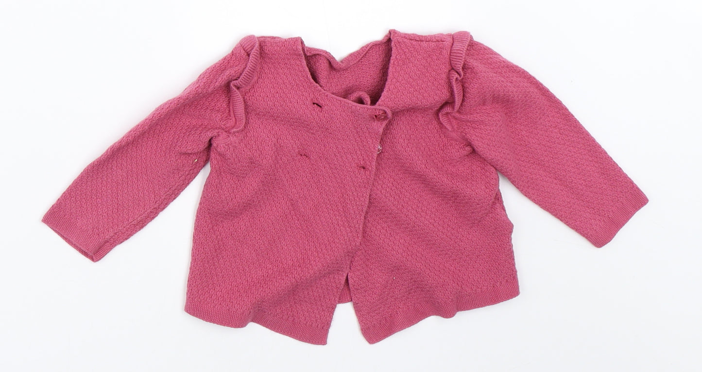 Marks and Spencer Girls Pink   Cardigan Jumper Size 6-9 Months