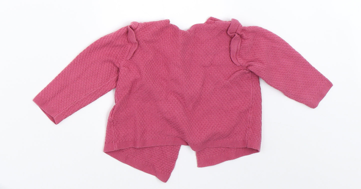 Marks and Spencer Girls Pink   Cardigan Jumper Size 6-9 Months