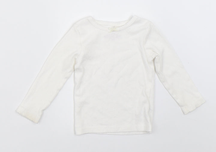 NEXT Girls White   Basic T-Shirt Size 6-9 Months