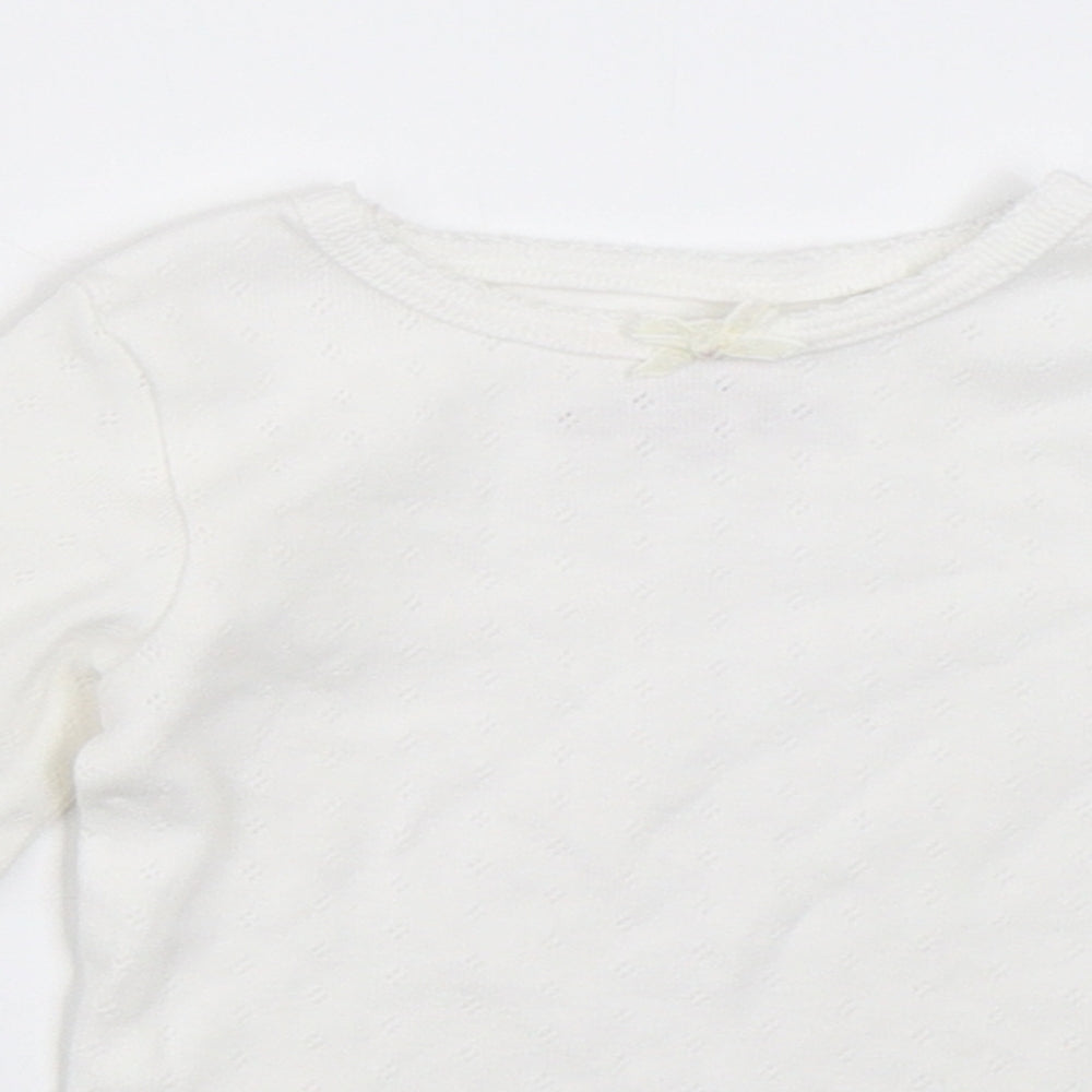 NEXT Girls White   Basic T-Shirt Size 6-9 Months