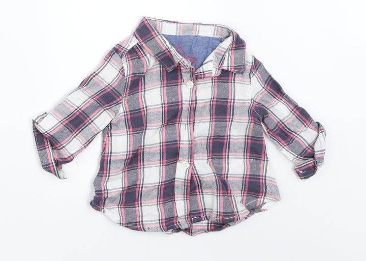 Primark Girls Grey Check  Basic Button-Up Size 6-9 Months